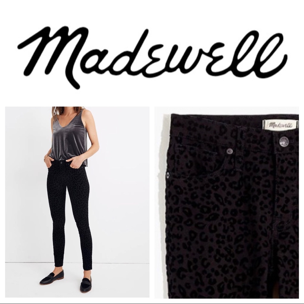 Madewell 9" Mid-Rise Skinny Jeans: Flocked Leopard Edition